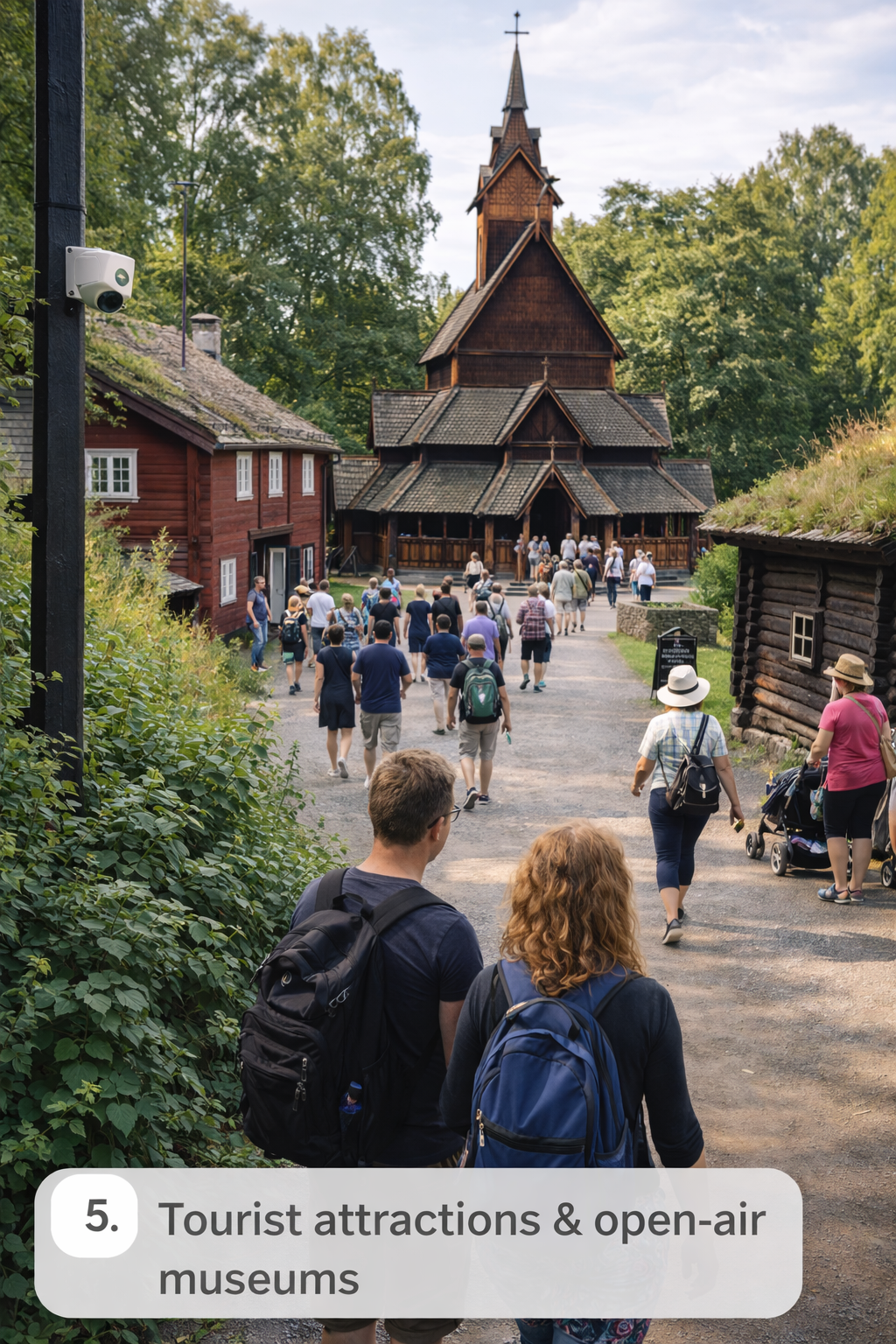Visitor flow tracking at a tourist attraction and open-air museum