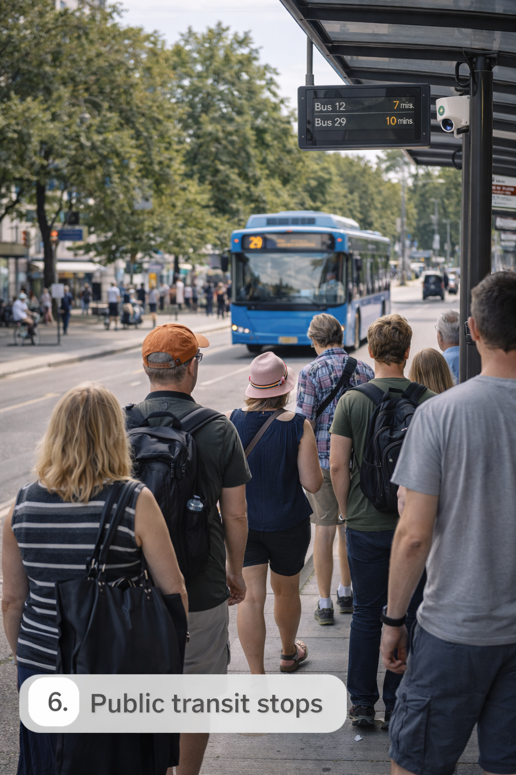 Passenger counting at a public transit stop