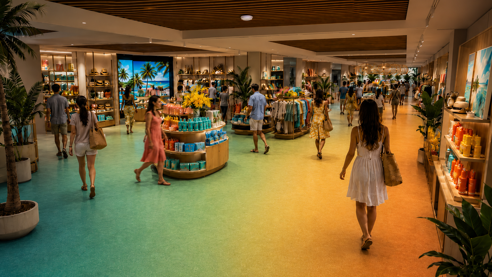 Shopper activity distributed across store zones illustrating space productivity