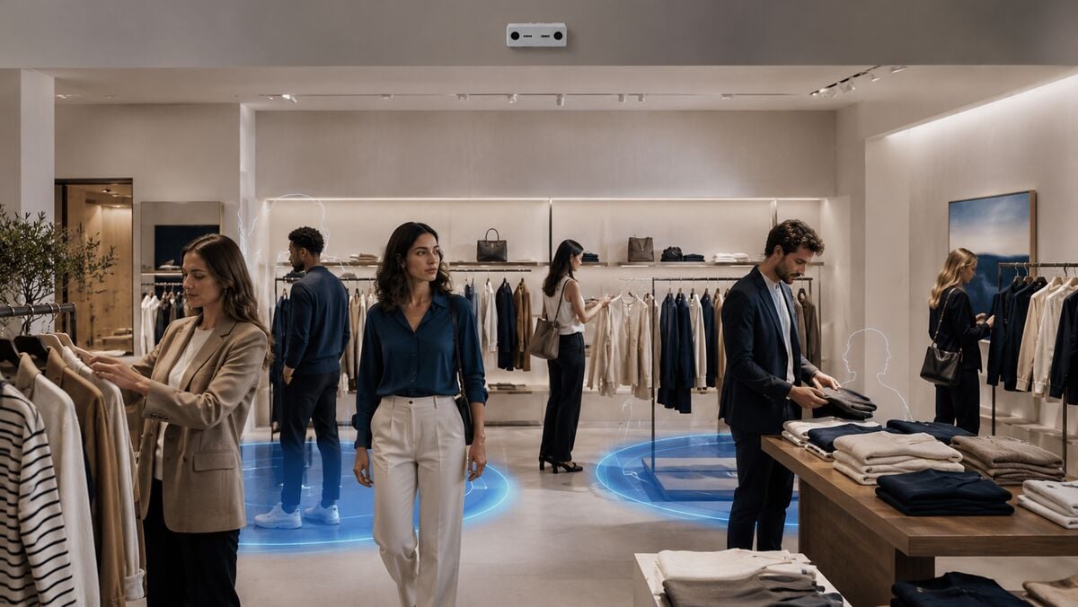 Shoppers browsing different zones of a store measured for dwell and engagement